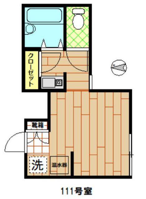 ヒルズ八王子(ワンルーム/1階)の間取り写真