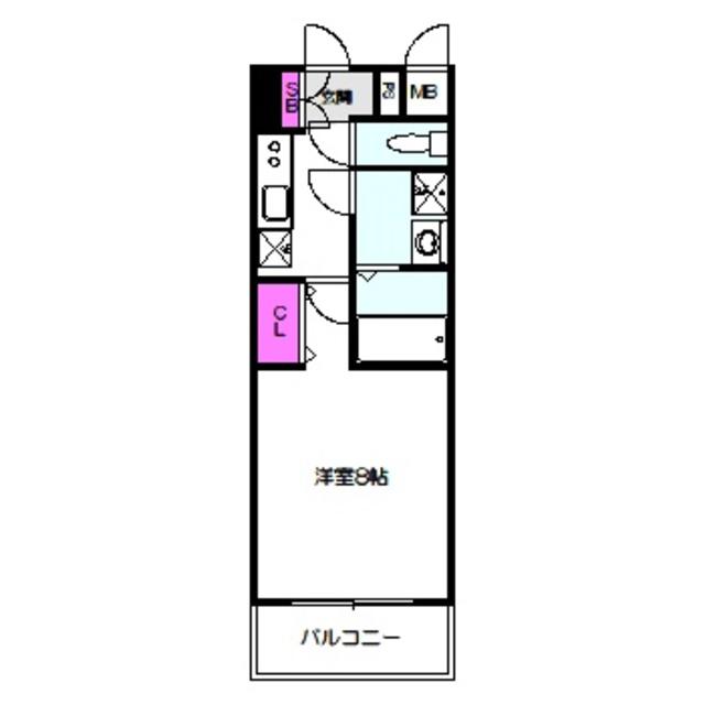 レジュールアッシュ都島(1K/8階)の間取り写真