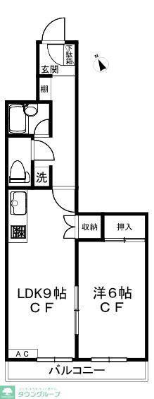 CASA富士見ヶ丘(1LDK/2階)の間取り写真