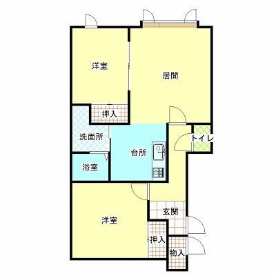 スカイフェリーチェ2(2LDK/1階)の間取り写真
