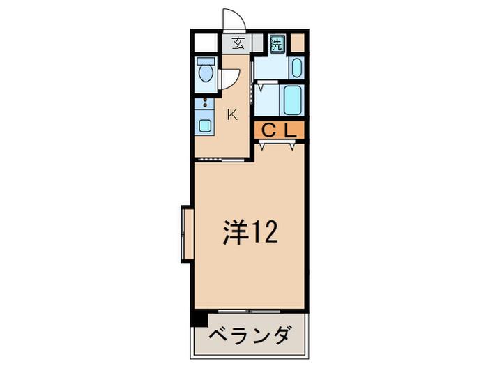 デスパシオ熊本(1K/3階)の間取り写真