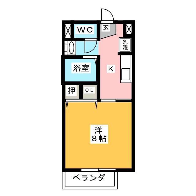 SURPLUS カメヤマ B(1K/1階)の間取り写真