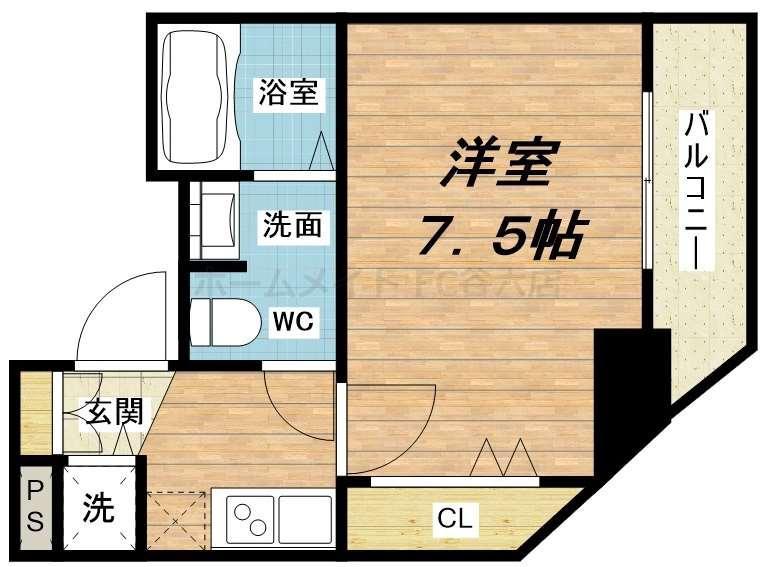 エスライズ堺筋本町(1K/5階)の間取り写真
