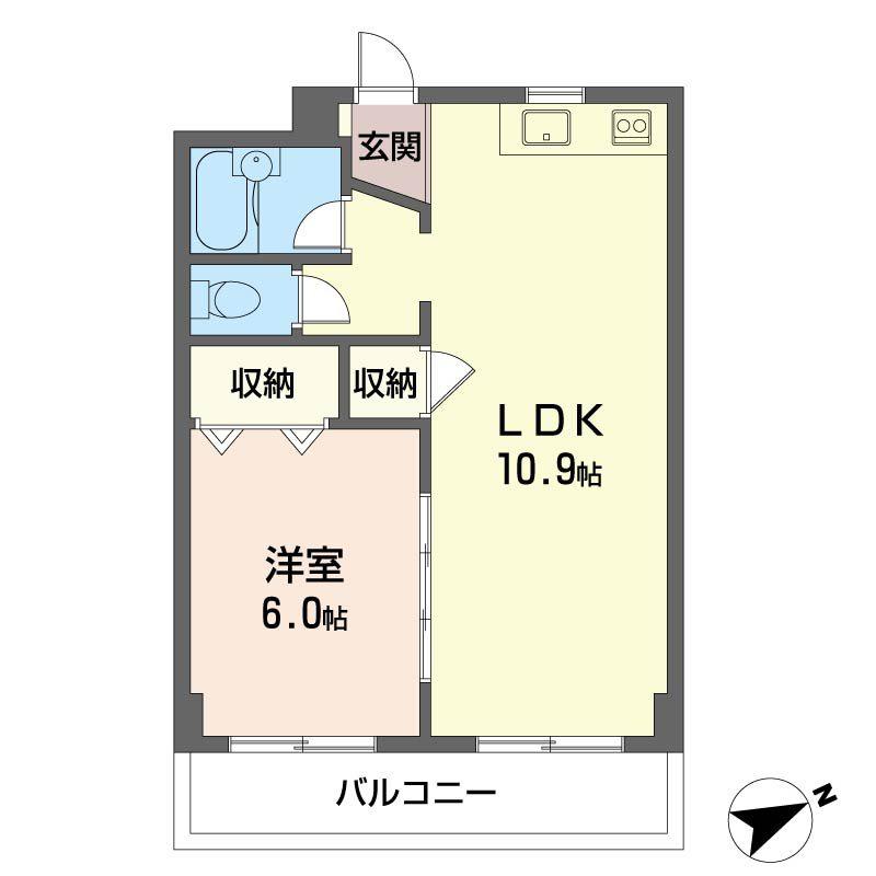 ハイツ高橋(1LDK/2階)の間取り写真