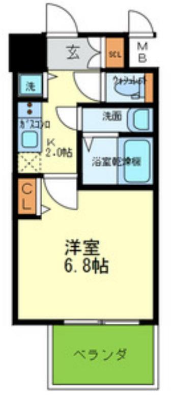 オルゴグラード森ノ宮南館(1K/3階)の間取り写真