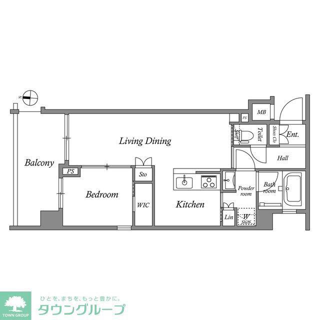 MFPRコート菊川(1LDK/5階)の間取り写真