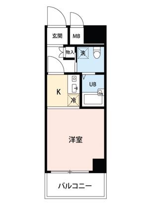 モンテベルデ第3横浜(ワンルーム/4階)の間取り写真