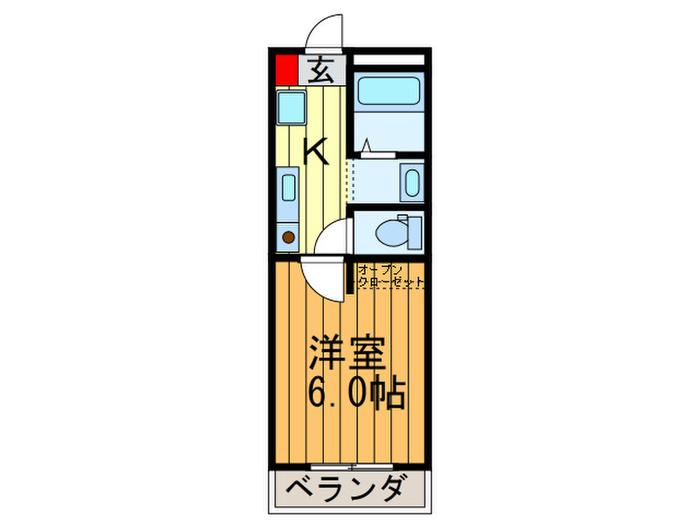 ベルメゾン5番館(1K/1階)の間取り写真