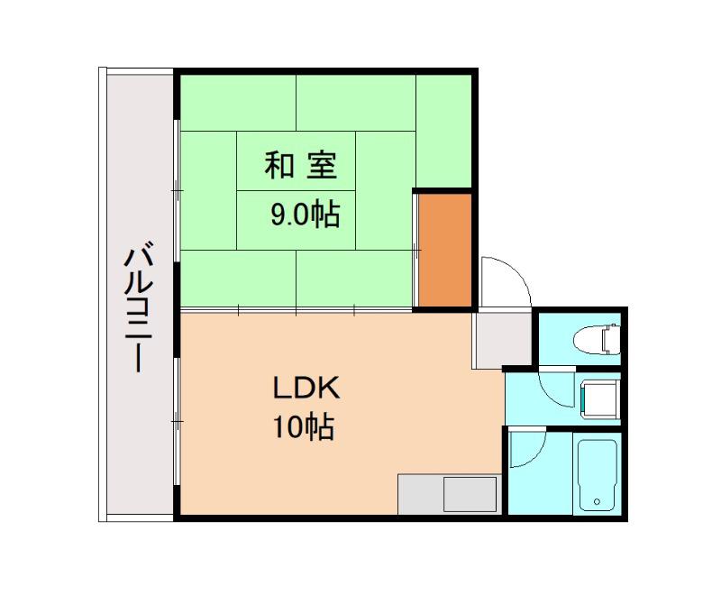フレンディ春日(1LDK/3階)の間取り写真