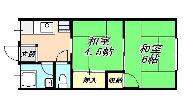 グリーンハイツ垂水(2DK/1階)の間取り写真