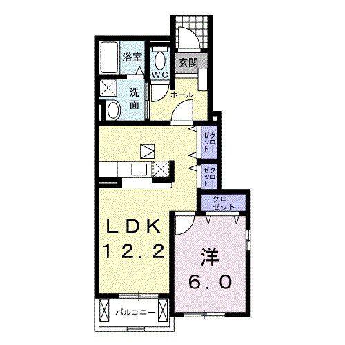 ルミエールロジュマンA(1LDK/1階)の間取り写真
