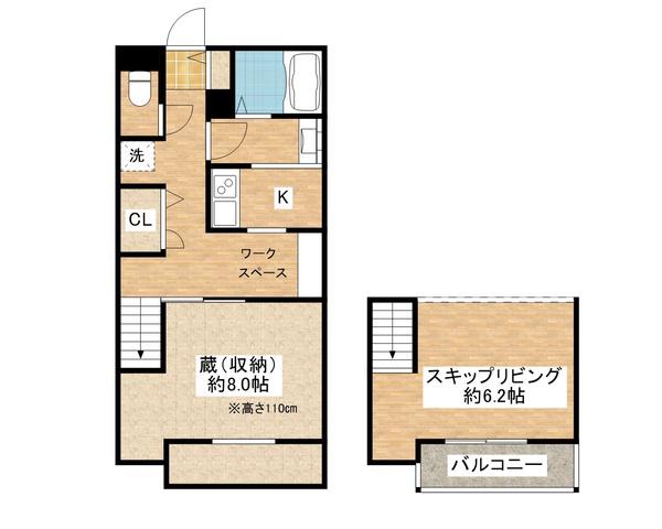 BELLE LEAD 悠(1SK/1階)の間取り写真