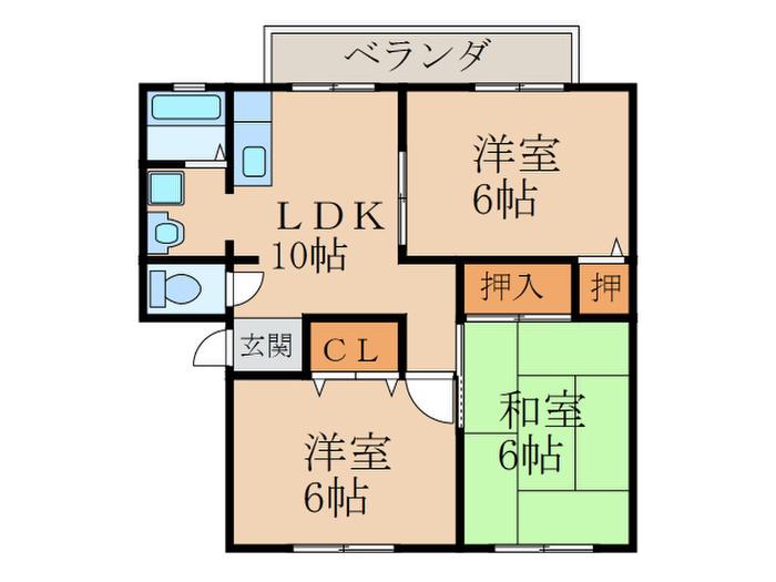エクレール・パナA(3LDK/2階)の間取り写真