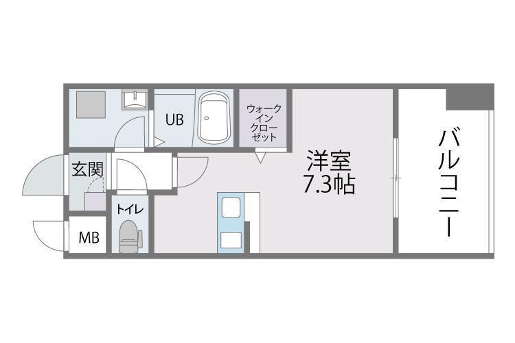 トラストレジデンス博多駅南(ワンルーム/7階)の間取り写真