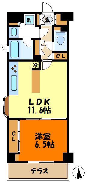 M CROSS エムクロス(1LDK/2階)の間取り写真