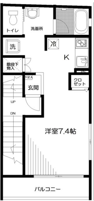 TMG市谷(ワンルーム/2階)の間取り写真