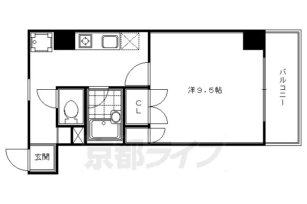 ボンネール葵(1K/5階)の間取り写真