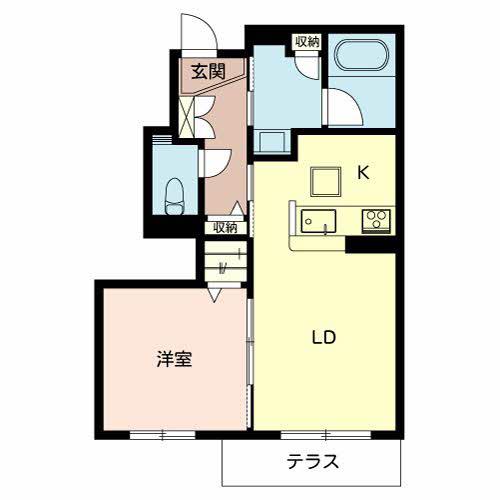 メゾン ラ・ソルビアB棟(1LDK/1階)の間取り写真