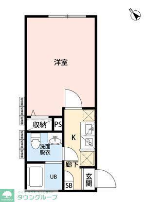KUKKA八千代台(1K/1階)の間取り写真