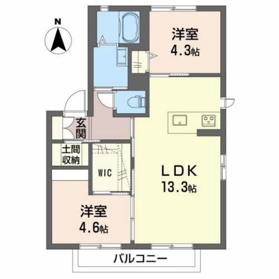 メゾンアルシュA棟(2LDK/2階)の間取り写真