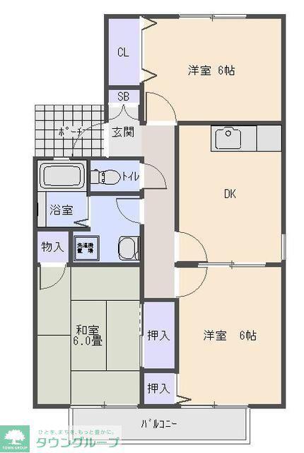 貸アパート 入間市東町3丁目(3DK/2階)の間取り写真