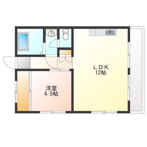 フラワーハイツ(1LDK/2階)の間取り写真