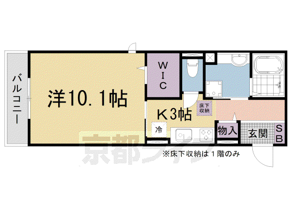 ガーディアンシャトーI(1K/2階)の間取り写真