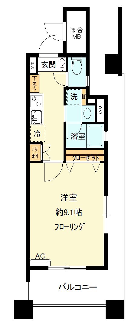 センチュリー新横浜いちょう通(1K/2階)の間取り写真