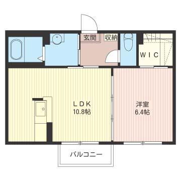 花の音 壱番館(1LDK/2階)の間取り写真