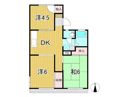 クリタハイツ(3DK/1階)の間取り写真