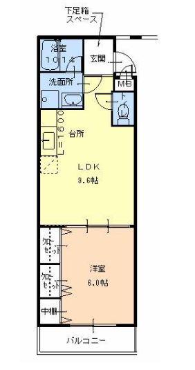 サンライズ 中野(1LDK/2階)の間取り写真