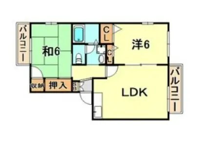 ラピート6X(2LDK/2階)の間取り写真