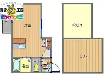 フレグランス西坂(1SK/2階)の間取り写真