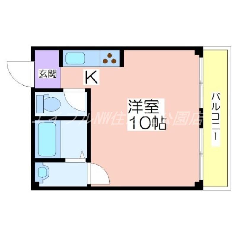 コットンライフMBS(ワンルーム/2階)の間取り写真