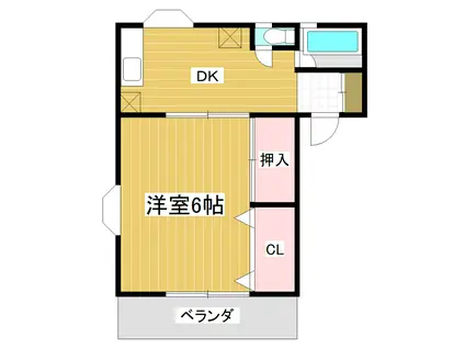 シャトル加茂(1DK/2階)の間取り写真
