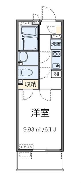 ルリシュブール(1K/2階)の間取り写真