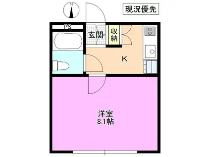 メゾン蟻ヶ崎(1K/3階)の間取り写真