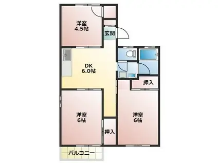 井上コーポ(3DK/1階)の間取り写真