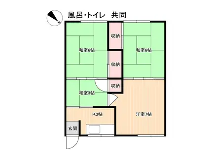 コーポゆう(3DK/1階)の間取り写真