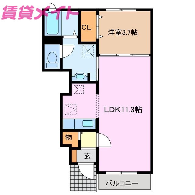 カサ・ボニータ(1LDK/1階)の間取り写真