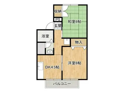 サンセジュールA(2DK/2階)の間取り写真