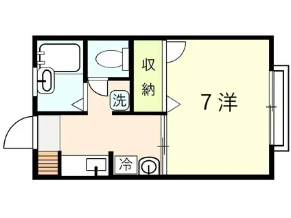 グローリーAI(1K/2階)の間取り写真