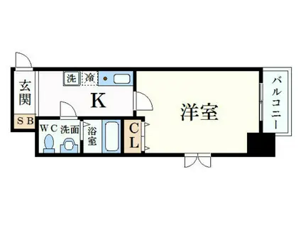 ダイドーメゾン神戸元町(1K/10階)の間取り写真