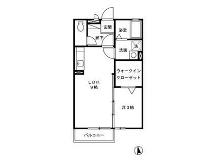 ソレイユサティ(1LDK/1階)の間取り写真