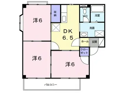 グレイスI(3DK/2階)の間取り写真