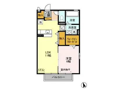 ディアステージ(1LDK/1階)の間取り写真