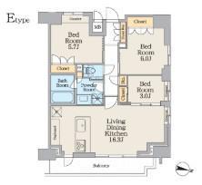 クレストコート池上(3LDK/14階)の間取り写真