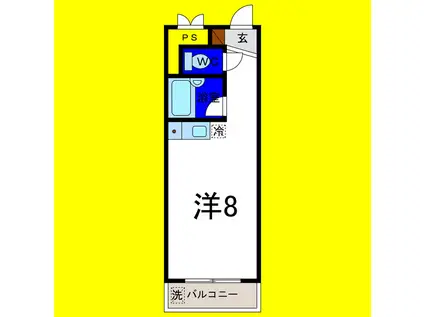 ハイツ21(ワンルーム/2階)の間取り写真