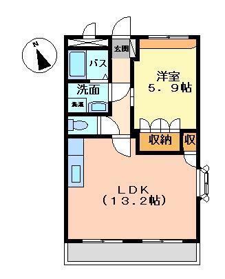 ル・ボヌール(1LDK/1階)の間取り写真