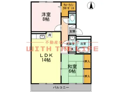 バティール西小森野(2LDK/3階)の間取り写真